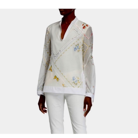 Tory Burch Handkerchief Embroidered Tunic.